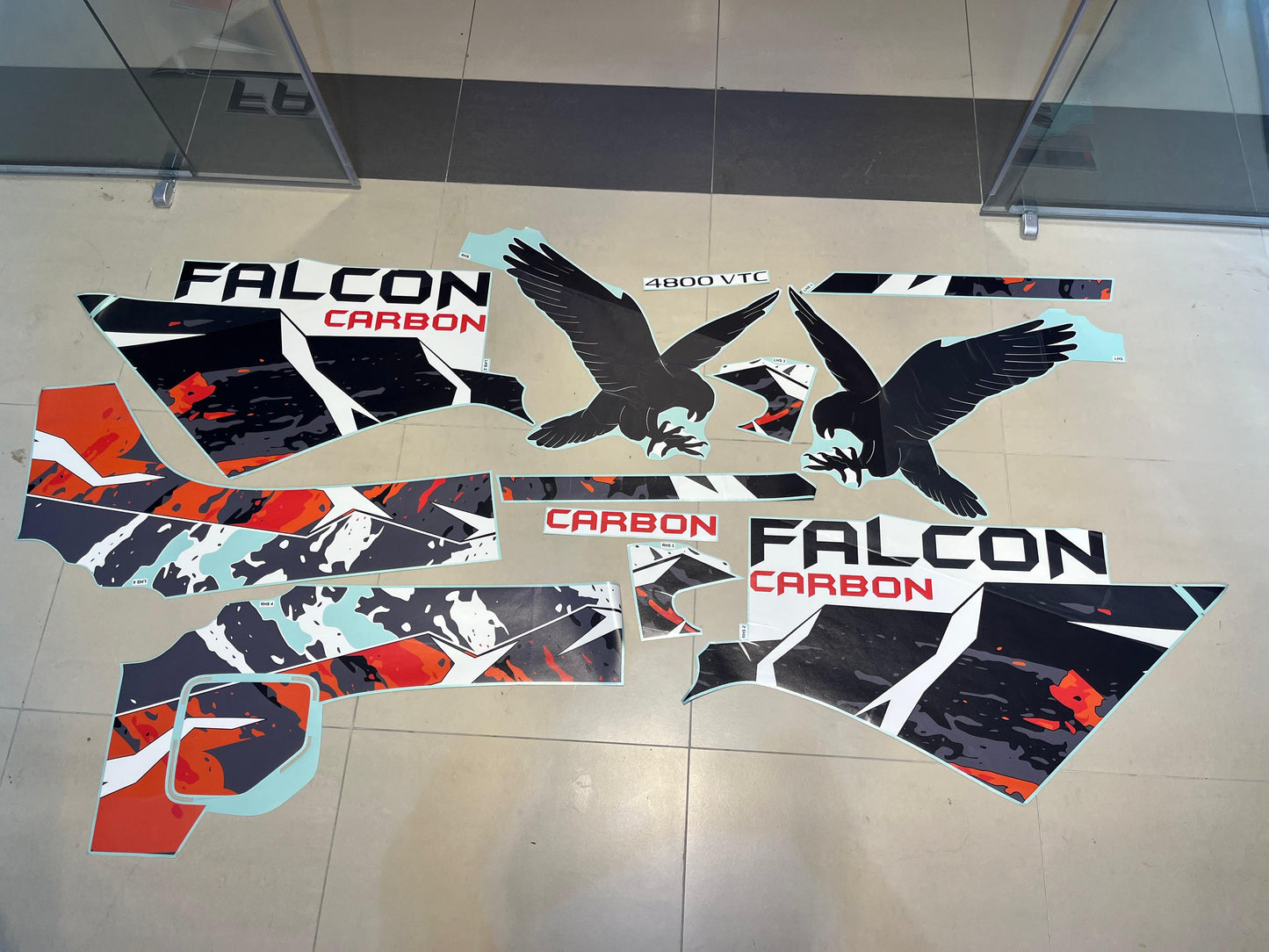 Falcon Carbon Limited Edition Side Stripe Sticker Decal Black Red (Nissan Patrol Y61 4-door VTC GU)