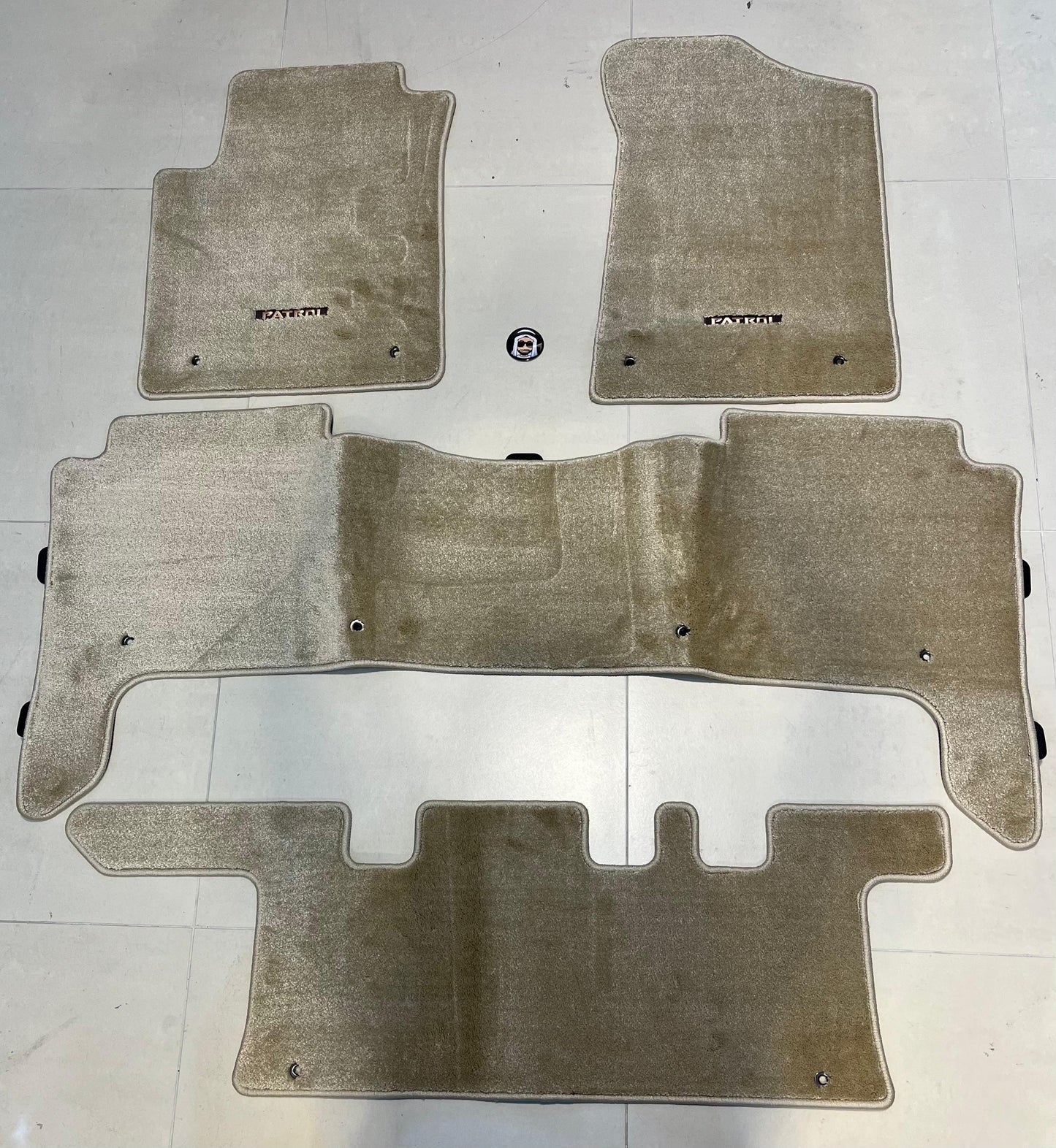 Beige Floor Mats Nissan Patrol Y62 (with PATROL Logo)