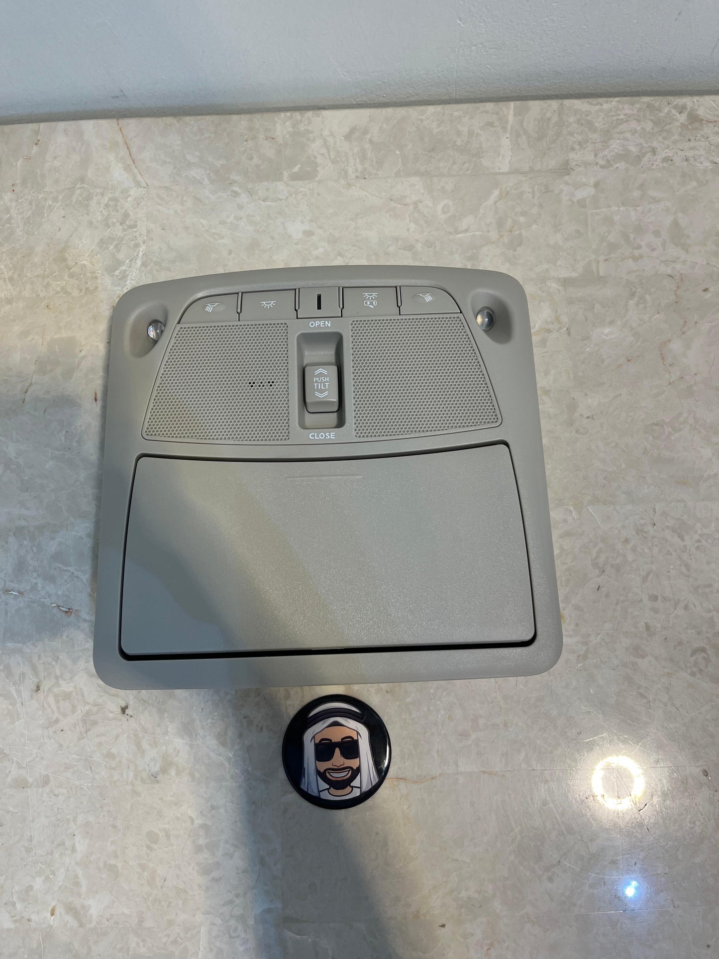 Y62 Beige Dome Roof Light Set with Sunroof Switch - Nissan Patrol