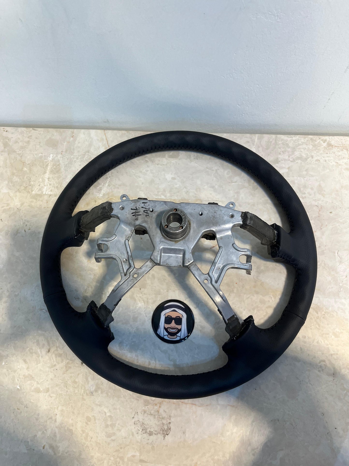 Black Leather Steering Wheel Safari Nissan Patrol Y61 VTC GU