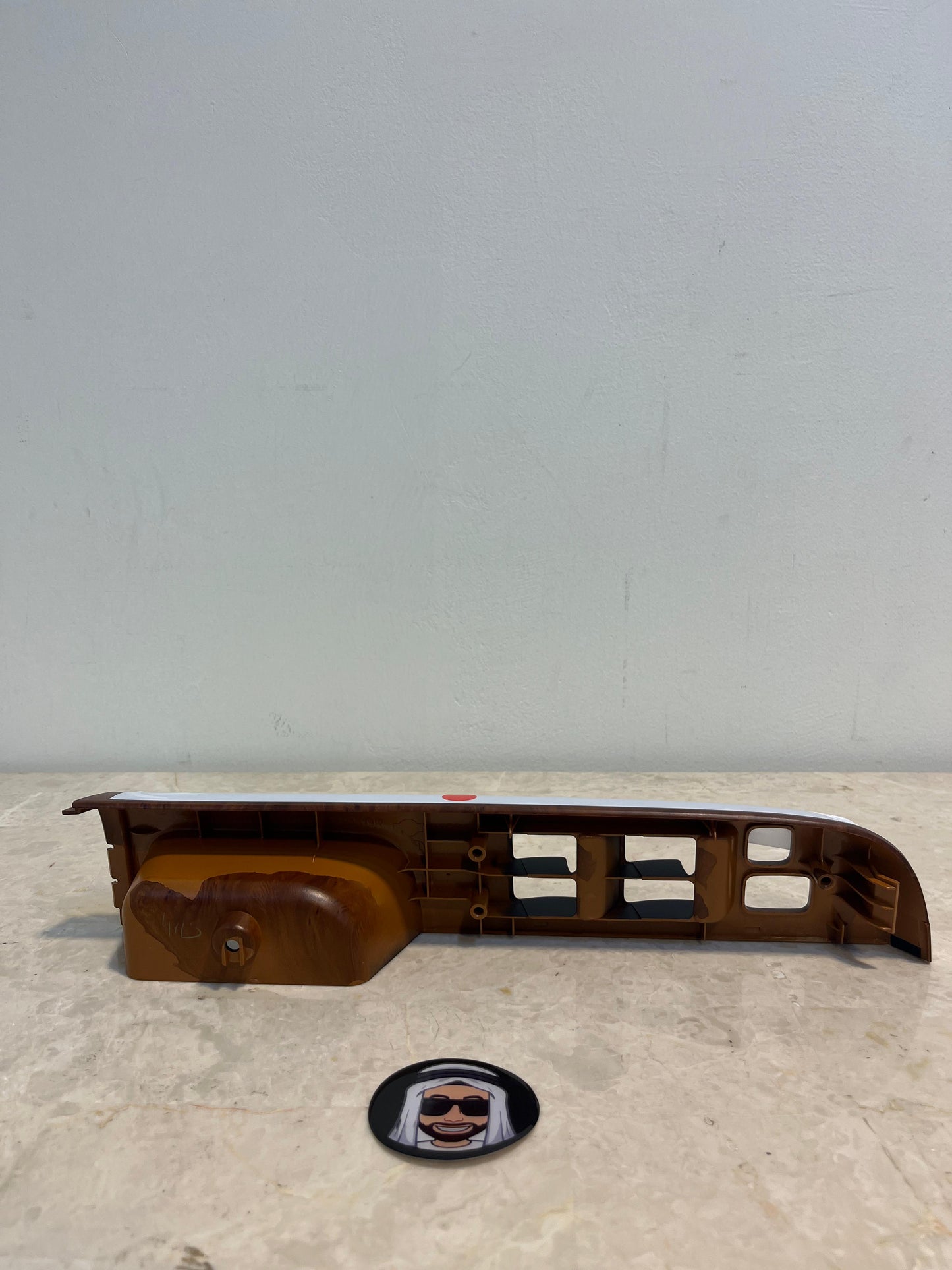Front Left (Driver Side) Window Switch Trim (Matt Brown Wood Safari) Nissan Patrol Y61 VTC GU (4-door)