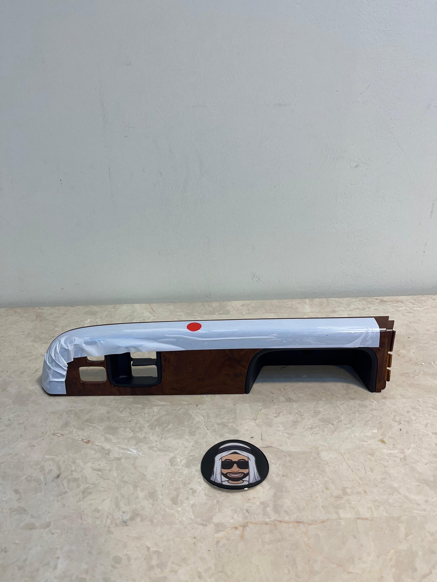 Front Left (Driver Side) Window Switch Trim (Matt Brown Wood Safari) Nissan Patrol Y61 VTC GU (2-door SWB)