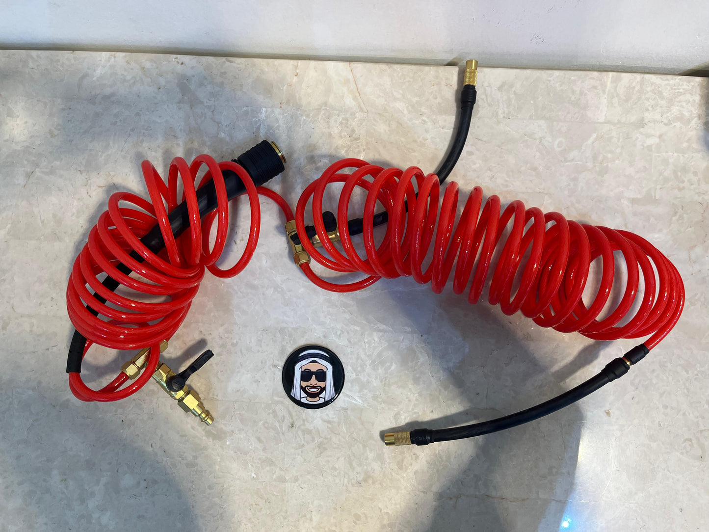Replacement Hose for Air Compressor Pumps (Dual hose with plastic handle without Gauge)