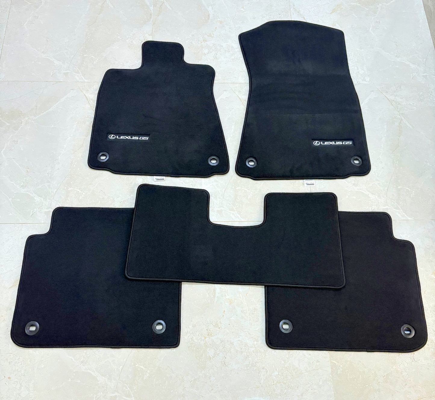 Lexus GS 2013-2020 Luxury Black Floor Mats with Logo (5 pieces)