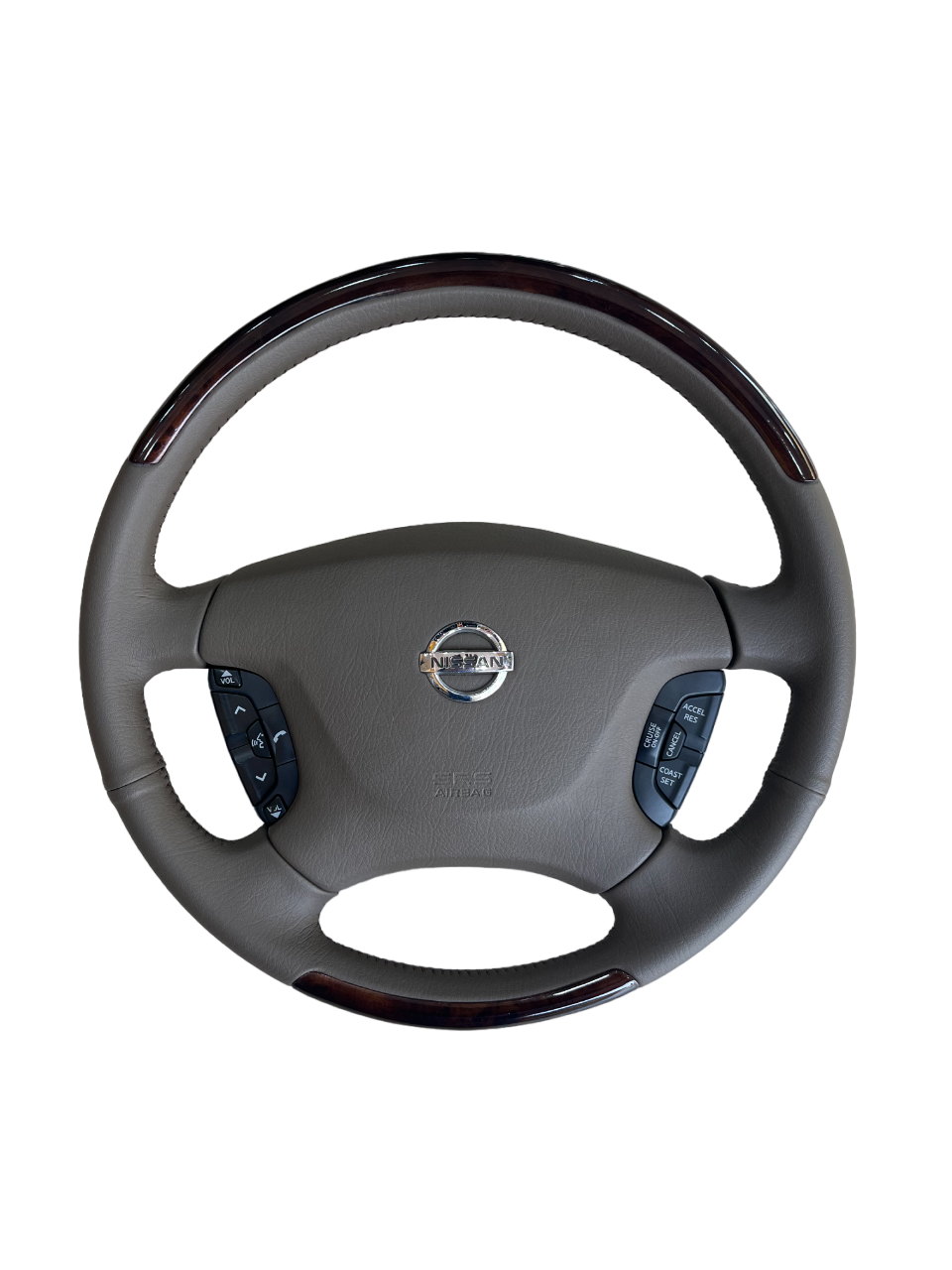 Brown Steering Wheel with Brown Wood Super Safari Nissan Patrol Y61 VTC GU