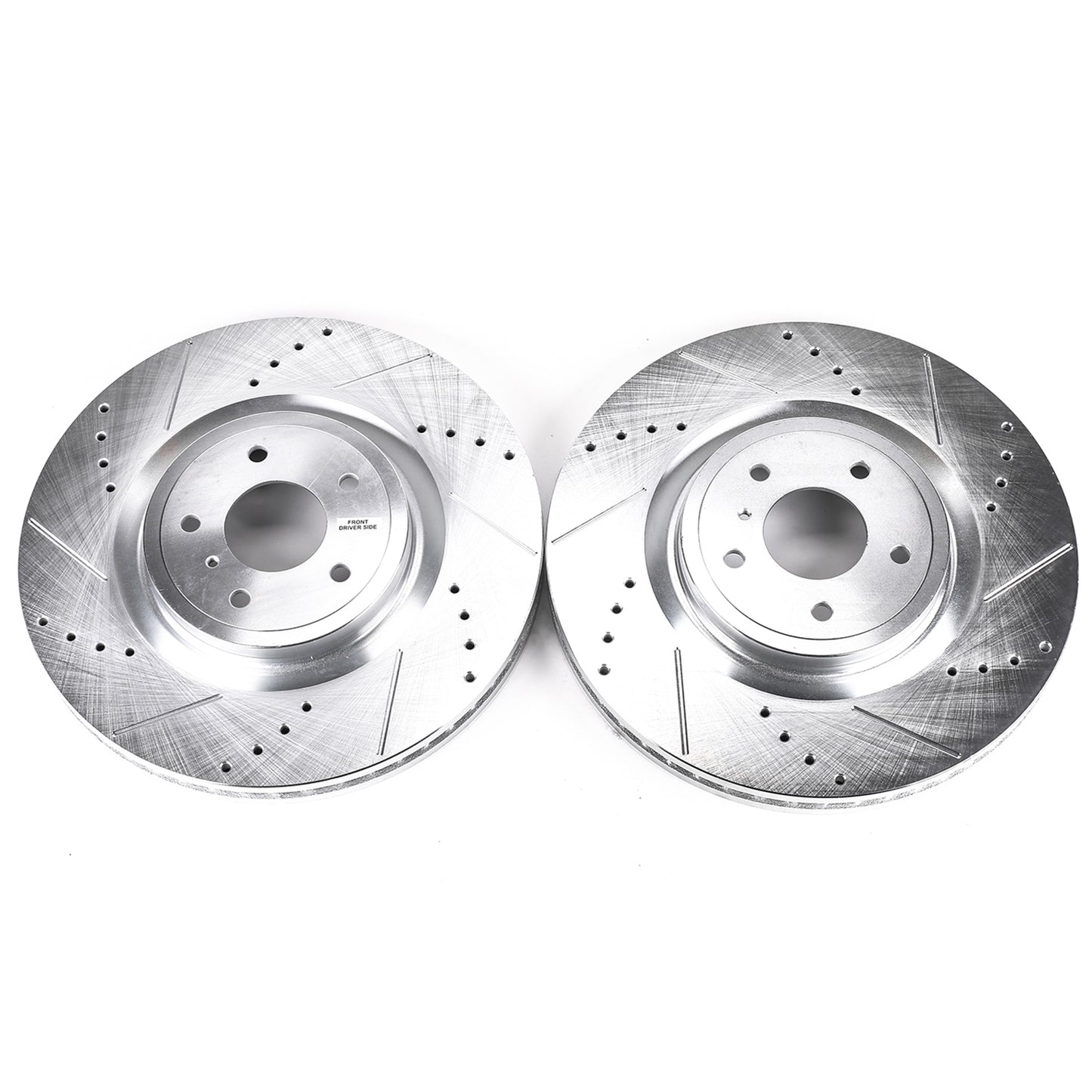 Nissan Infiniti - 355mm Front Drilled and Slotted Brake Disc Rotors by PowerStop Evolution (G37 Sport Sedan Coupe Convertible M37 M56 FX50 Q50 Q60 Q70L QX70 350Z 370Z Z Proto Spec Performance) (JBR1300XPR)