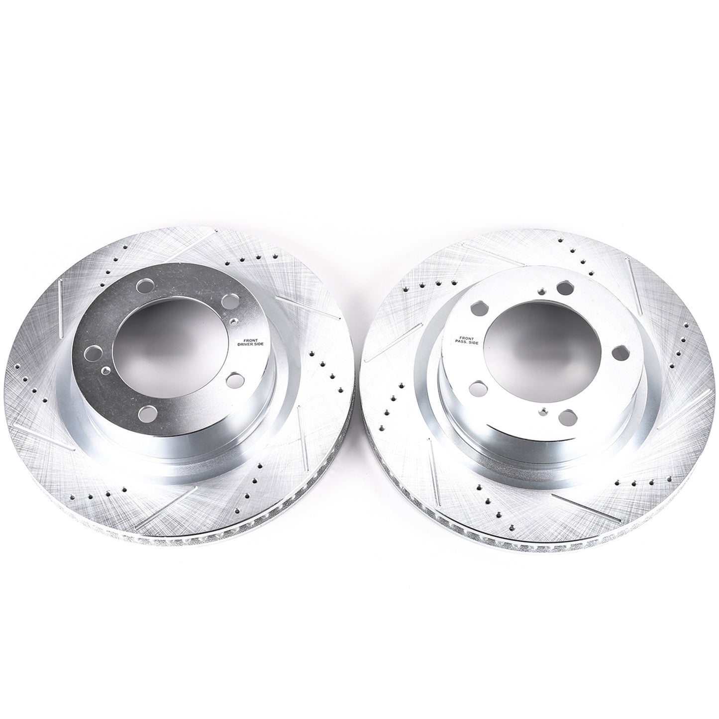 Toyota LC200 (2016-2021) and Tundra (2008-2021) - Front Drilled and Slotted Brake Disc Rotors by PowerStop Evolution (Land Cruiser Sequoia Lexus LX570) (JBR1309XPR)