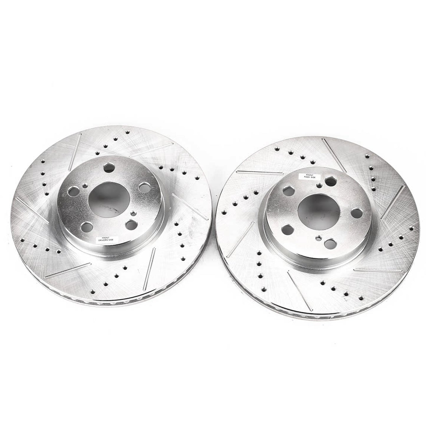 Toyota Corolla (2009-2019) - Front Drilled and Slotted Brake Disc Rotors by PowerStop Evolution (Matrix Scion xD) (JBR1311XPR)