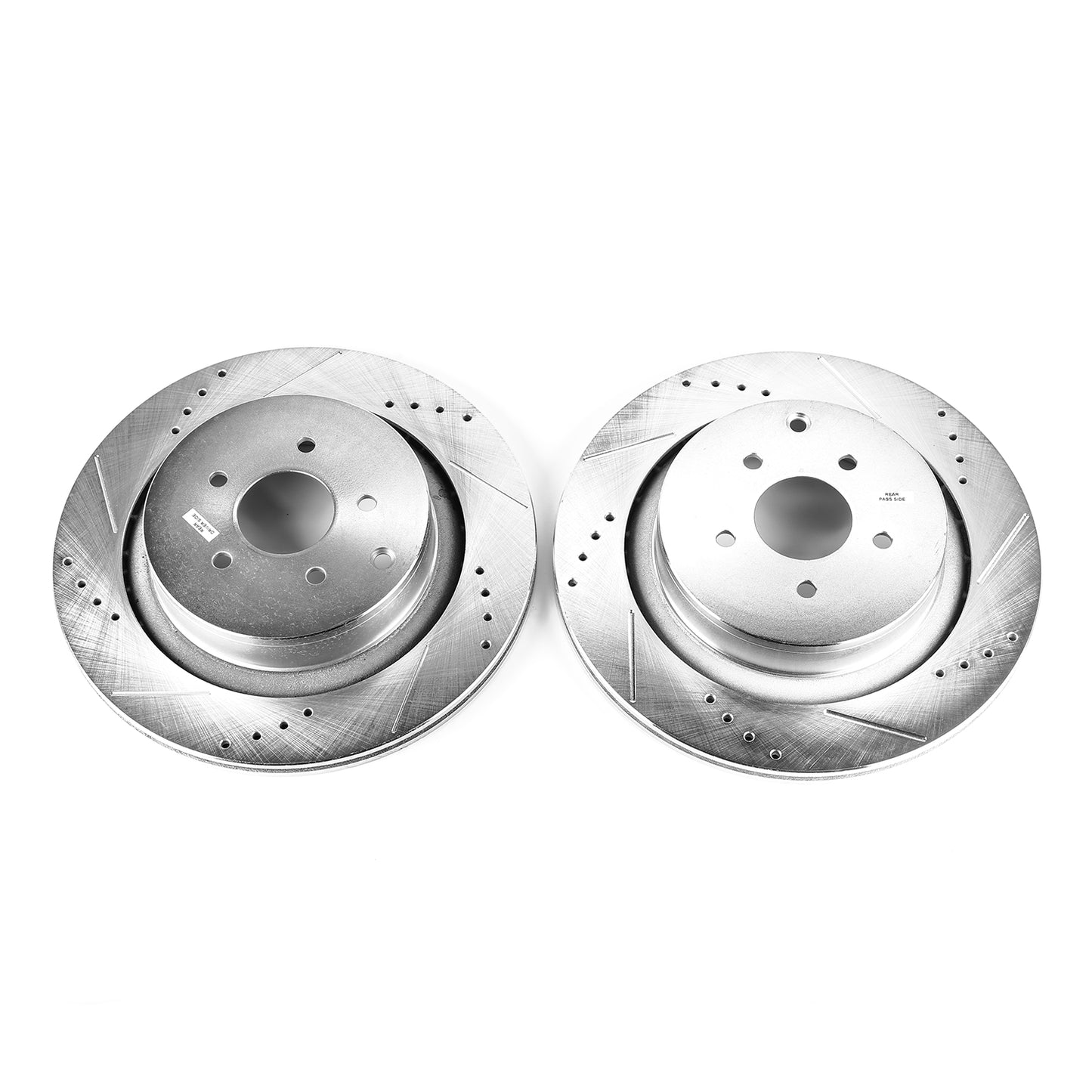 Infiniti - Rear Drilled and Slotted Brake Disc Rotors by PowerStop Evolution (FX50 M35h M37 M56 Q50 Q60 Q70L QX70 Red Sport Hybrid V8) (JBR1386XPR)