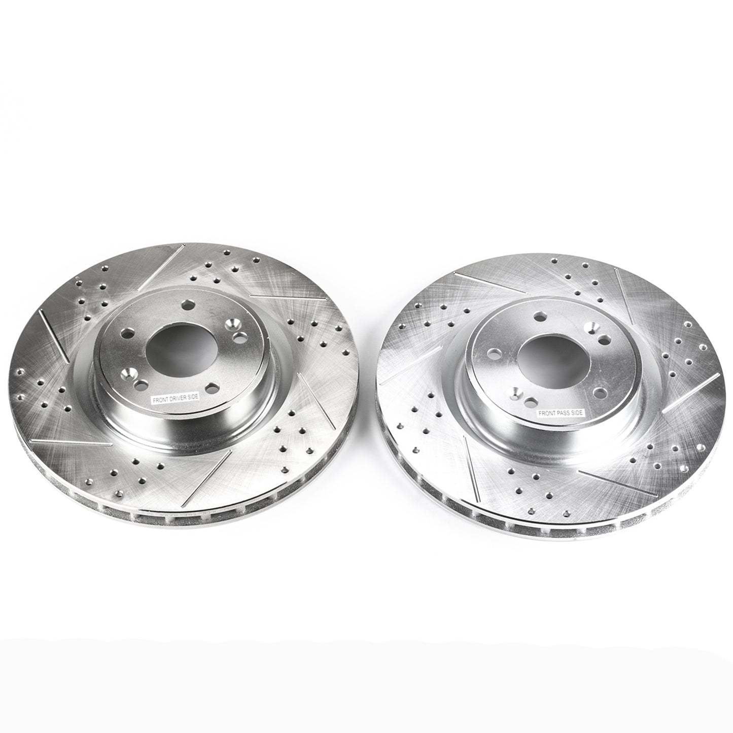 Genesis Coupe 2010-2016 (4-Piston) 340mm Front Drilled and Slotted Brake Disc Rotors by PowerStop Evolution (Hyundai) (JBR1529XPR)