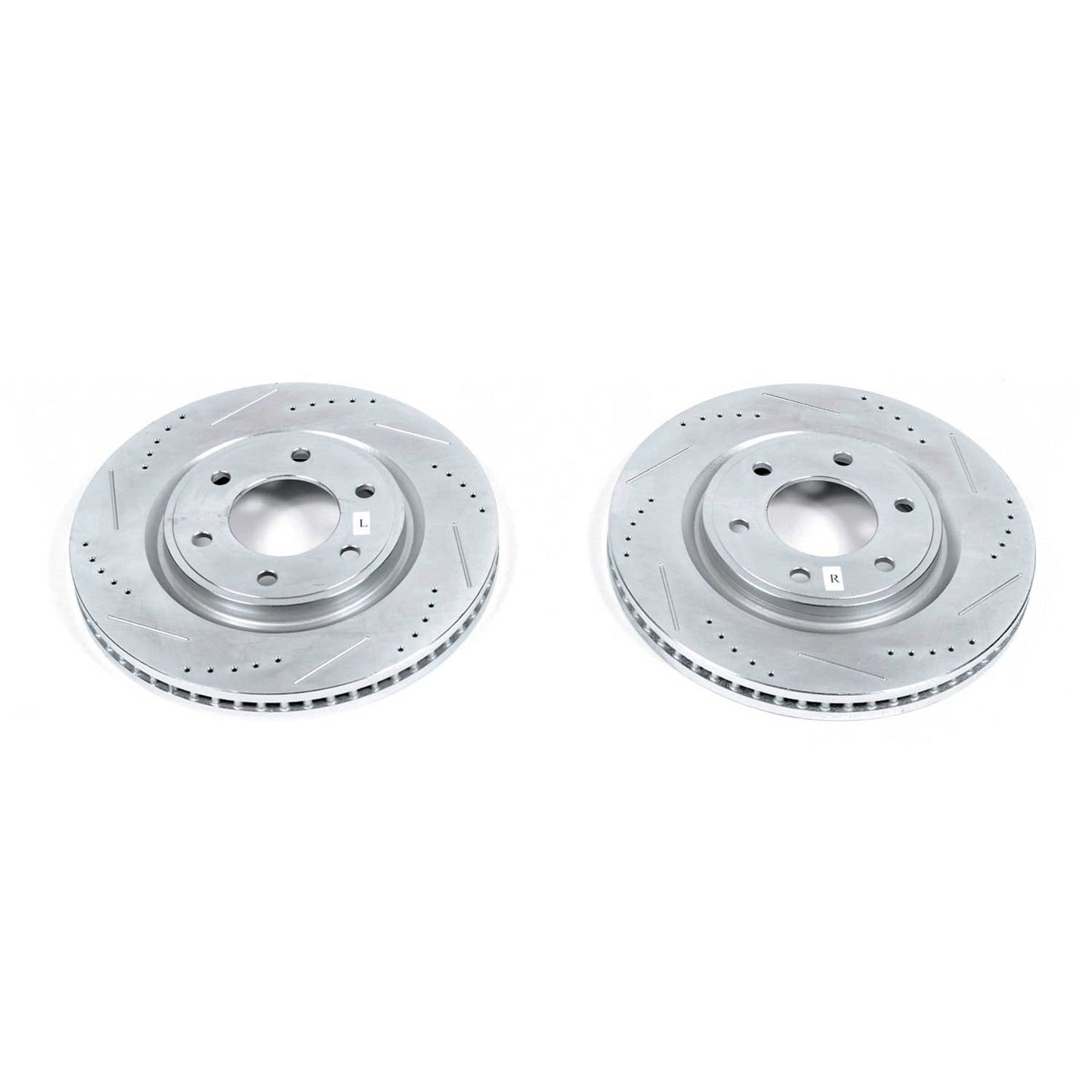 Armada (2017-2024) QX (2011-2024) - Front Drilled and Slotted Brake Disc Rotors by PowerStop Evolution (Nissan Infiniti QX56 QX80) (JBR1552XPR)