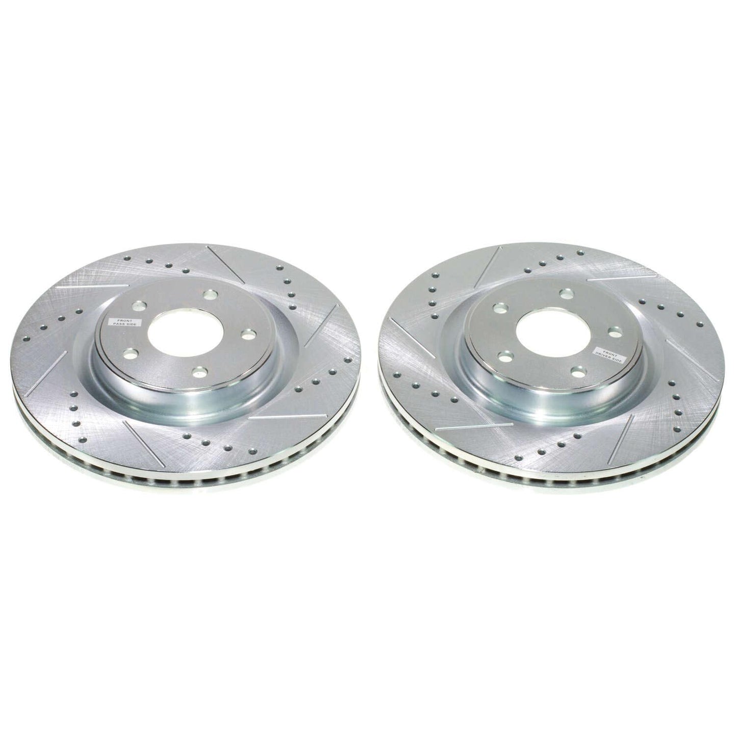 Nissan Infiniti - 320mm Front Drilled and Slotted Brake Disc Rotors by PowerStop Evolution (JX35 Q50 Q60 QX50 QX60 Premium Luxe Pure Pathfinder Murano Z Sport) (JBR1559XPR)
