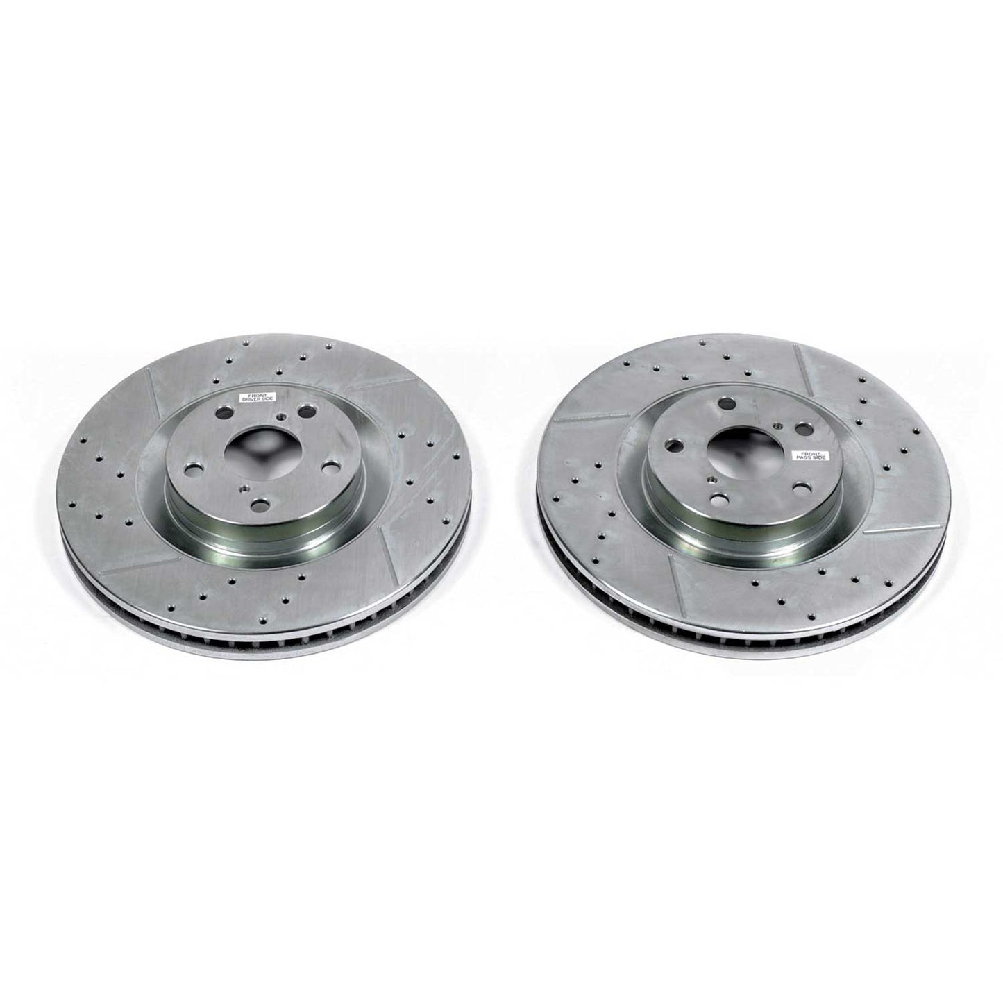 Lexus GS IS RC - 334mm Front Drilled and Slotted Brake Disc Rotors by PowerStop Evolution (JBR1568XPR JBR1569XPR)