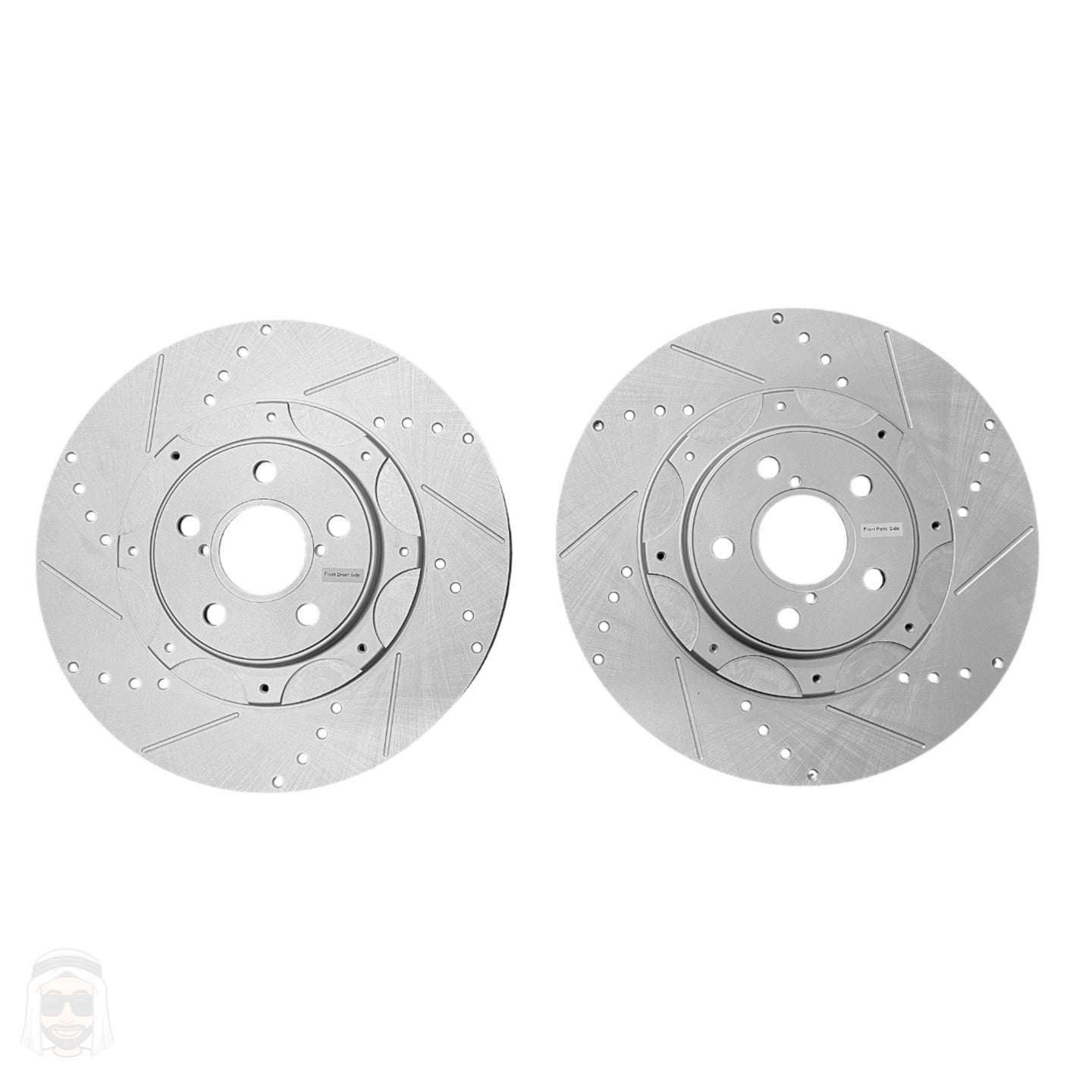 Lexus GS IS RC - 356mm Front Drilled and Slotted Brake Disc Rotors by PowerStop Evolution (GS350 F Sport GS450h GS200t GS300 IS500 RC350 RC200t RC300) (JBR1900 JBR1901)