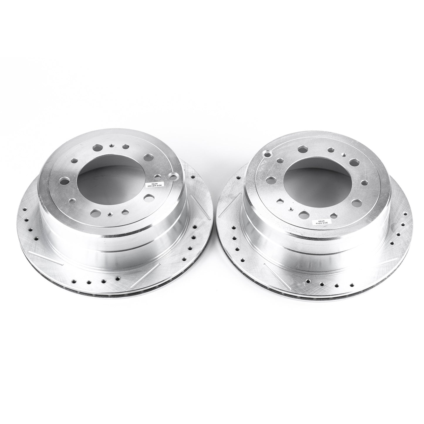 Toyota LC100 and Lexus LX470 - Rear Drilled and Slotted Brake Disc Rotors by PowerStop Evolution (Land Cruiser) (JBR736XPR)