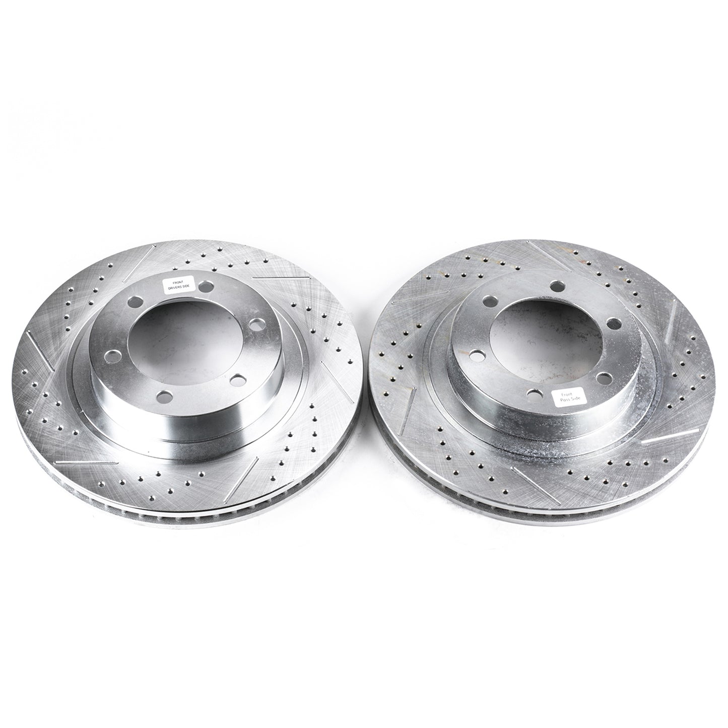 Prado GX470 (2003-2009) 338mm Front Drilled and Slotted Brake Disc Rotors by PowerStop Evolution (Toyota 4Runner) (JBR975XPR)