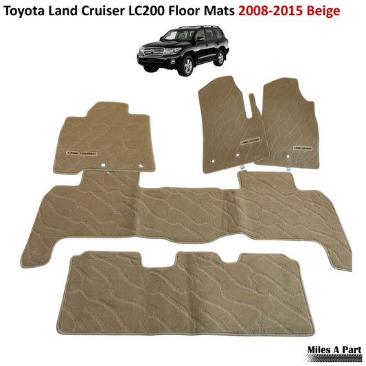 Toyota Land Cruiser 2008-2015 Beige Floor Mats with New Logo (LC200)