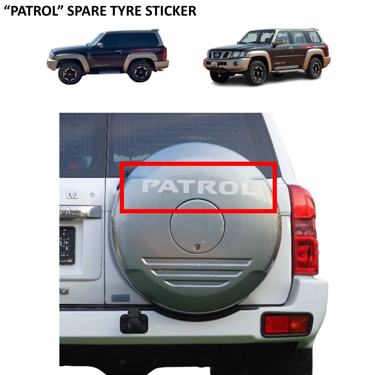 PATROL Spare Tyre Sticker - Nissan Patrol Y61 VTC GU