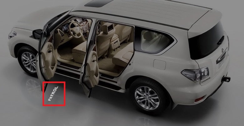 Y62 Door Courtesy Light Set with PATROL Logo (Nissan Patrol Y62)