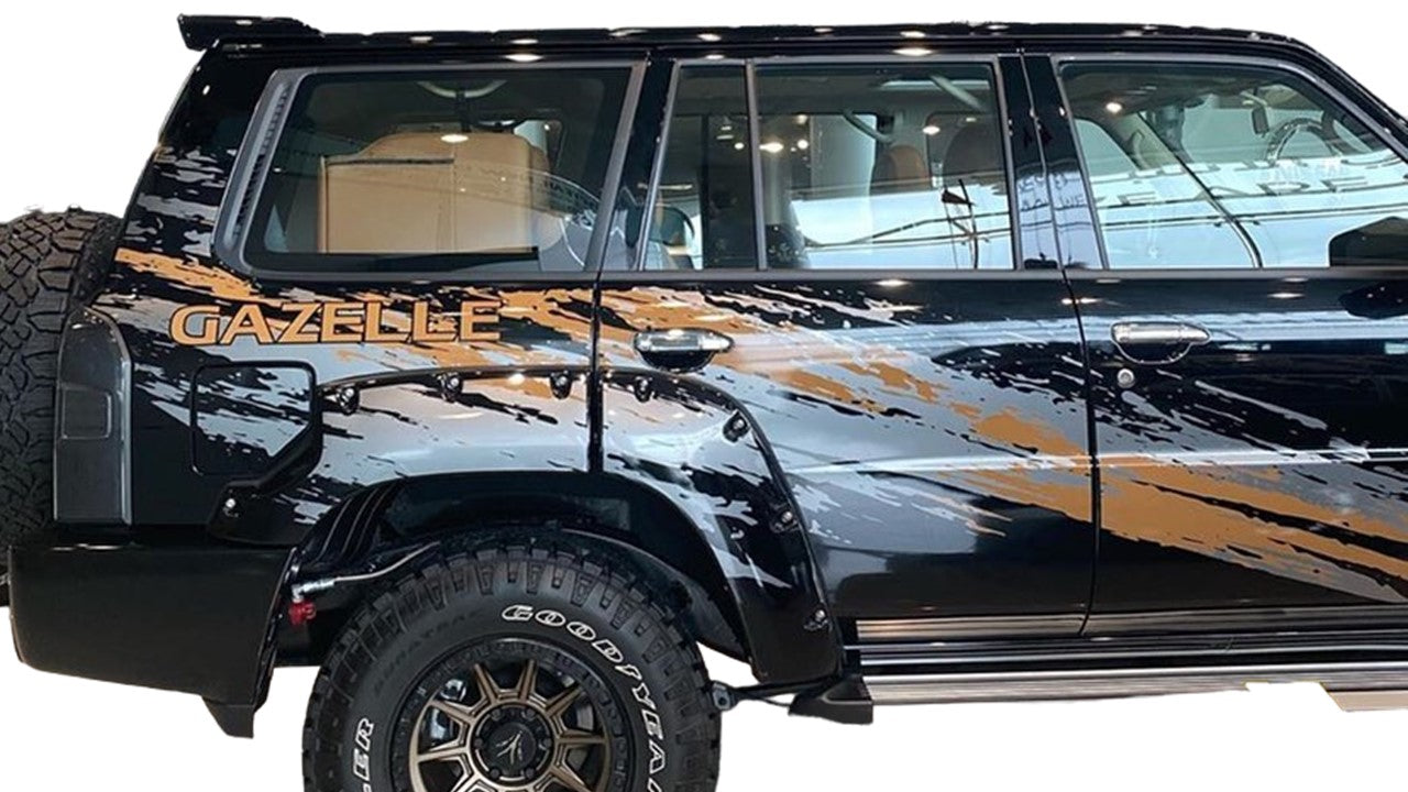 Gazelle Side Stripe Stickers (Gold/Brown/Grey) Nissan Patrol Y61 VTC GU