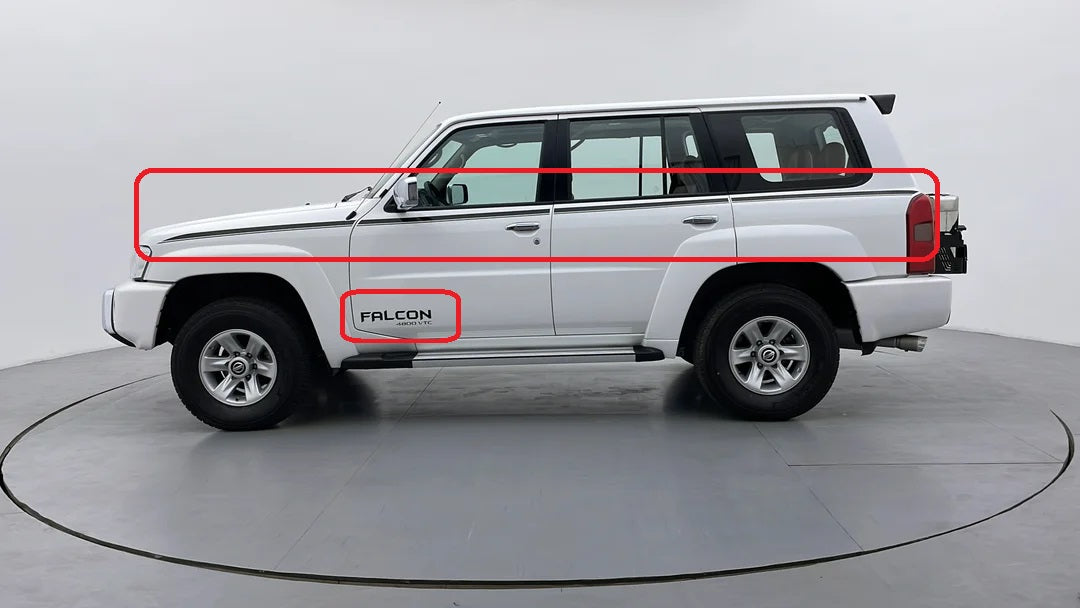 Falcon Side Stripe Sticker Black (Nissan Patrol Y61 4-door VTC GU)