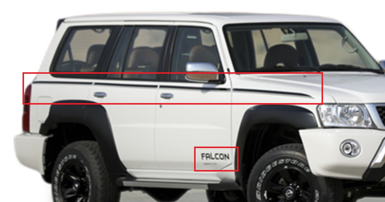 Falcon Side Stripe Sticker Black (Nissan Patrol Y61 4-door VTC GU)