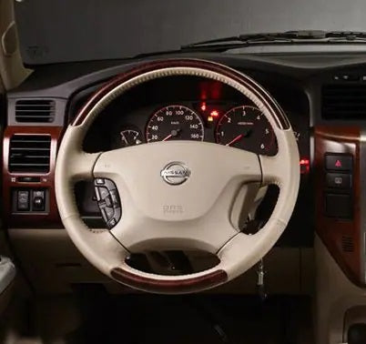 Beige Steering Wheel with Shiny Brown Wood Super Safari Nissan Patrol Y61 VTC GU