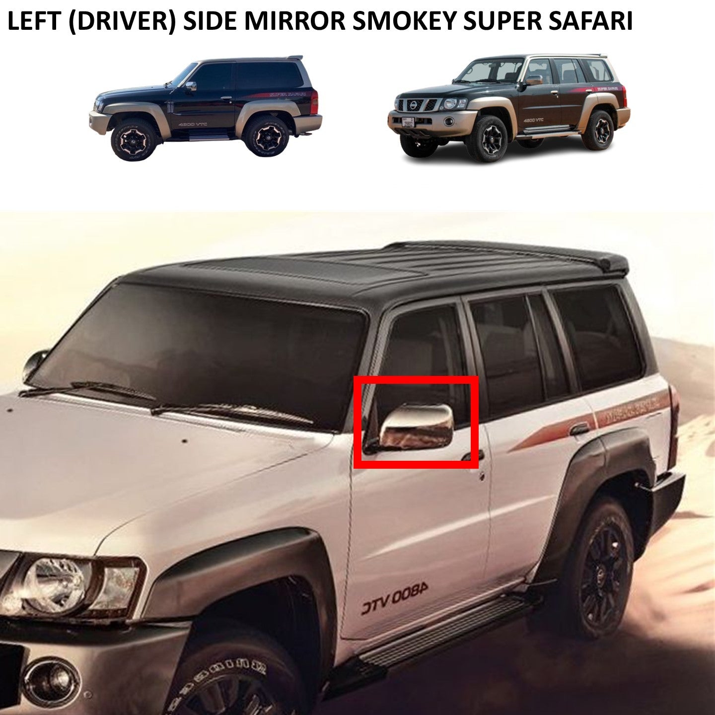 Side Mirror Left Assembly - Nissan Patrol Y61 GU VTC