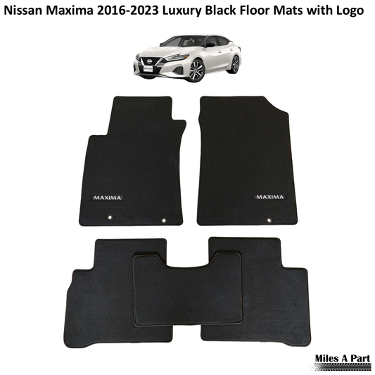 Nissan Maxima 2016-2023 Luxury Black Floor Mats with Logo