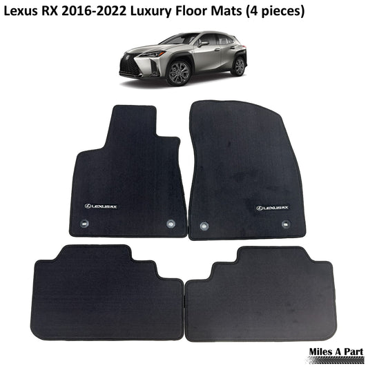Lexus RX 2016-2022 Luxury Black Floor Mats with Logo (4 pieces)