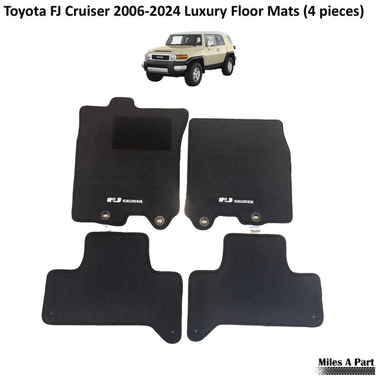 Toyota FJ Cruiser 2006-2024 Luxury Black Floor Mats with Logo (4 pieces)