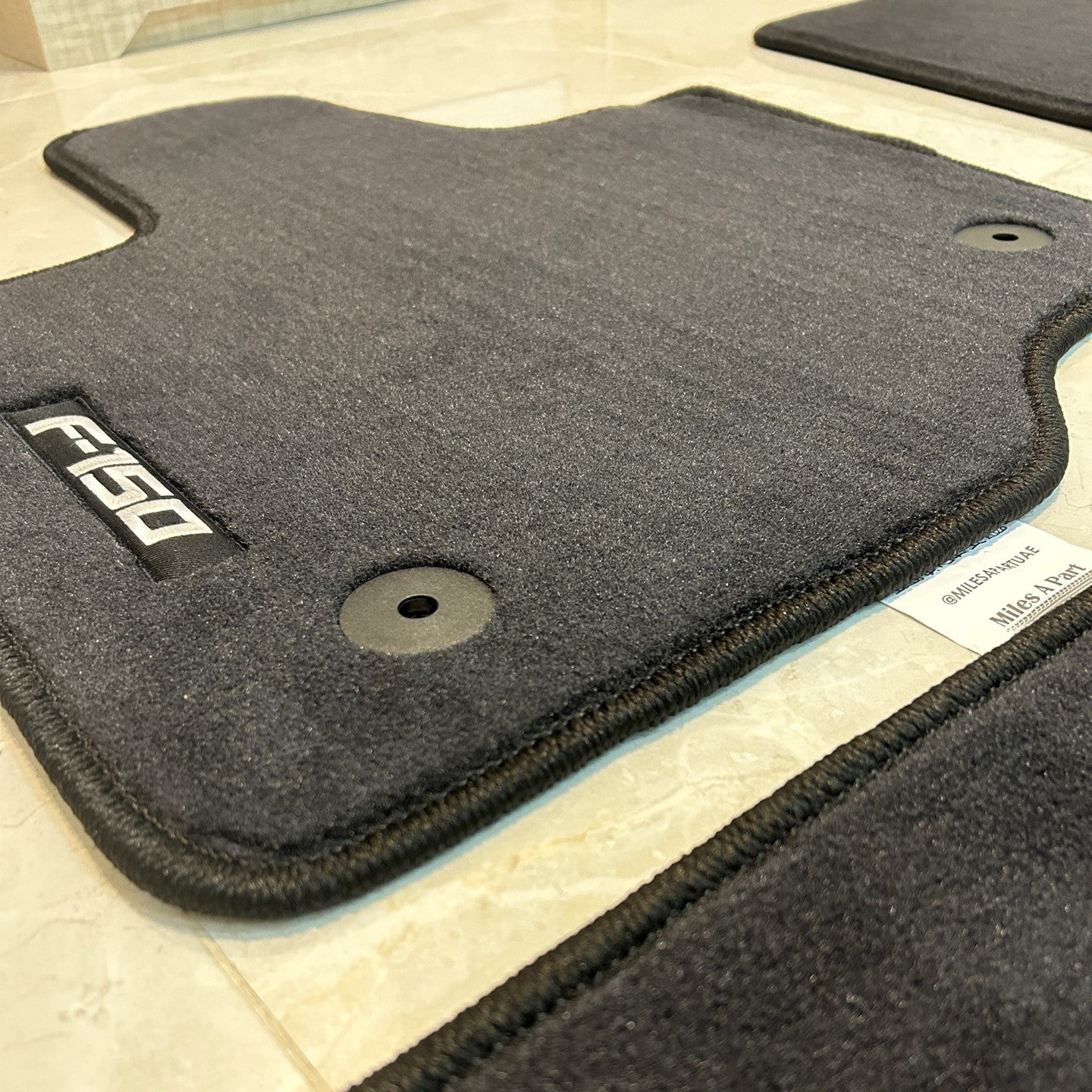Ford F150 2015-2024 Luxury Black Floor Mats with Logo (3 pieces)