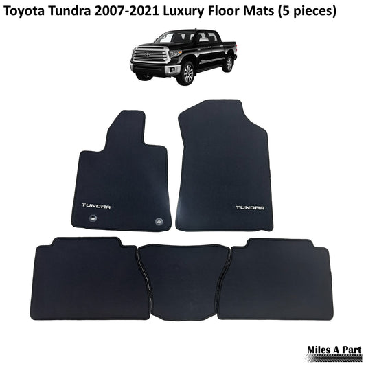 Toyota Tundra 2007-2021 Luxury Black Floor Mats with Logo (5 pieces)