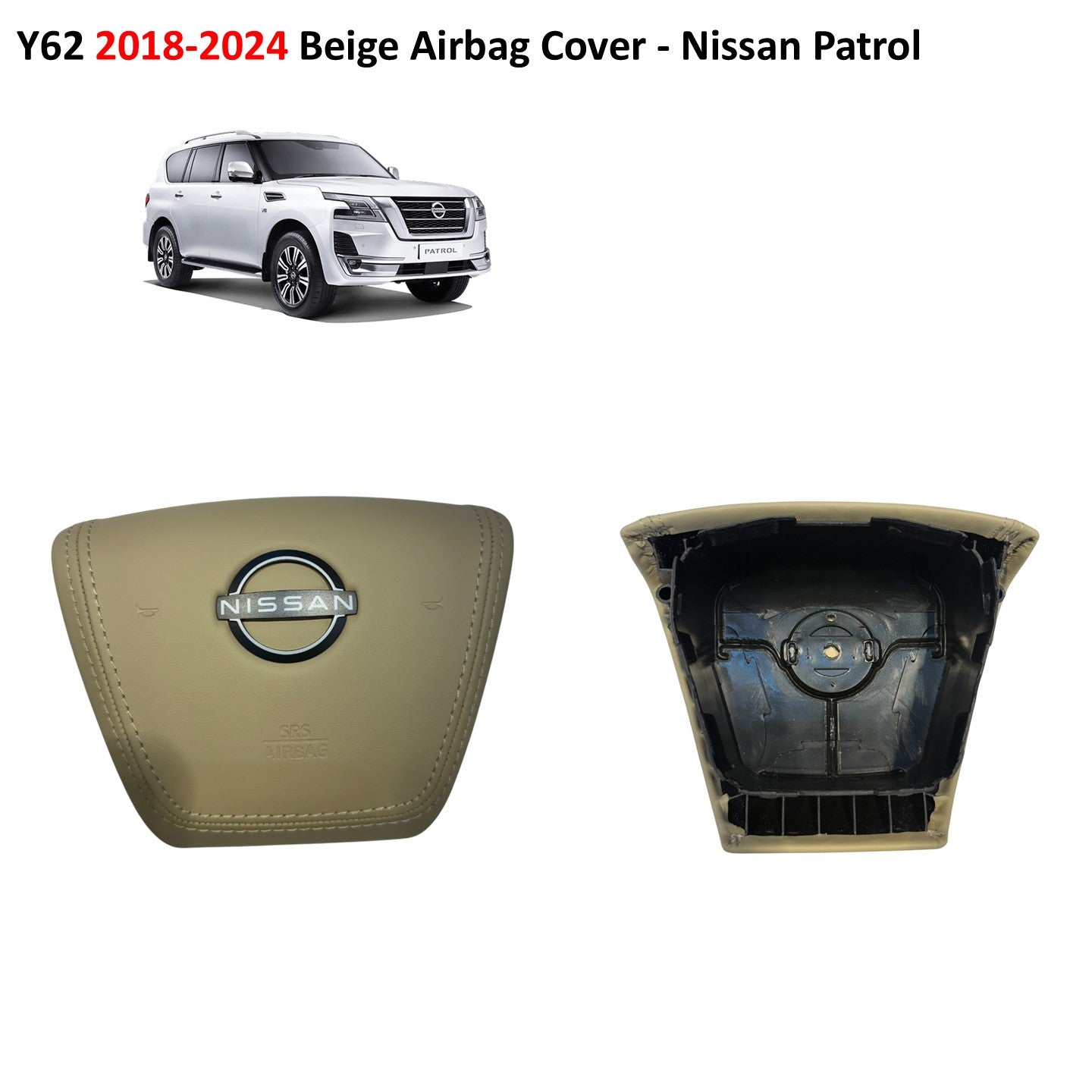 Y62 2018-2024 Beige Airbag Cover - Nissan Patrol