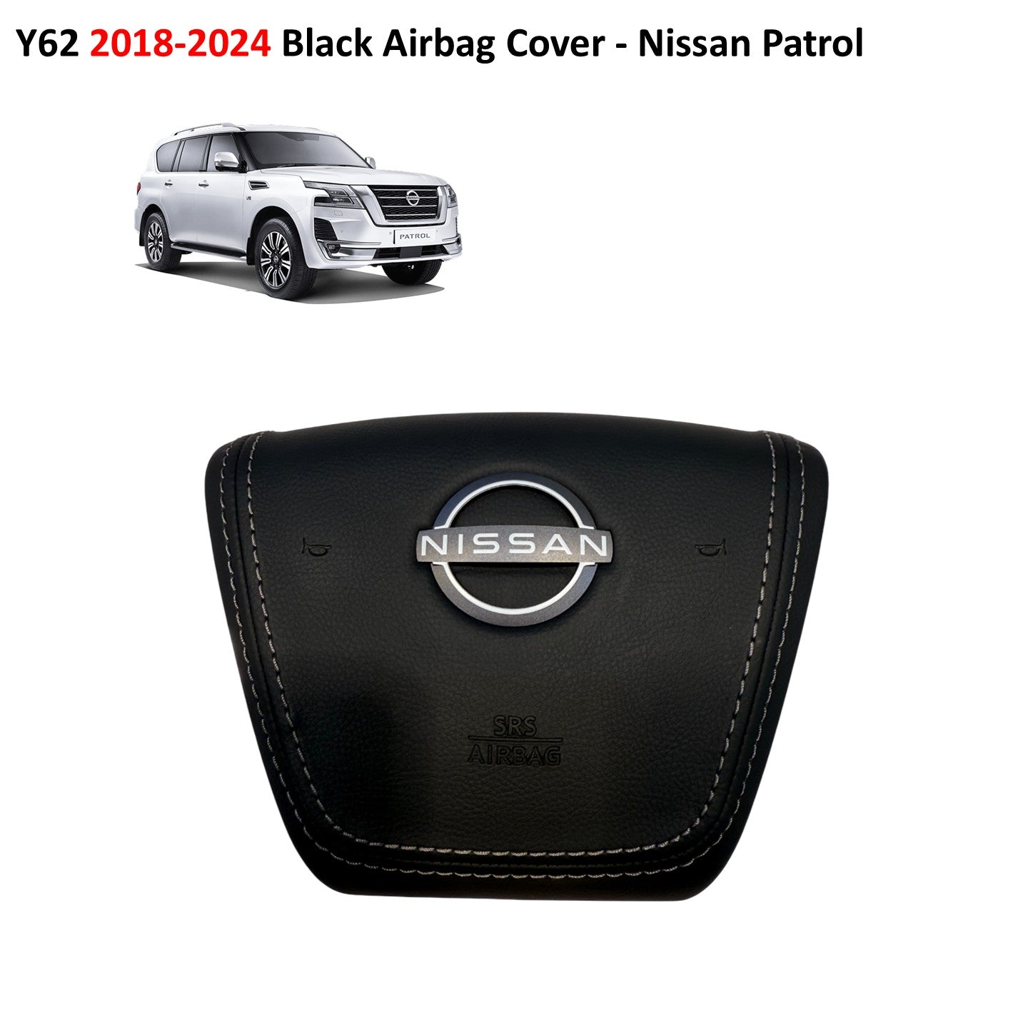 Y62 2018-2024 Black Airbag Cover - Nissan Patrol