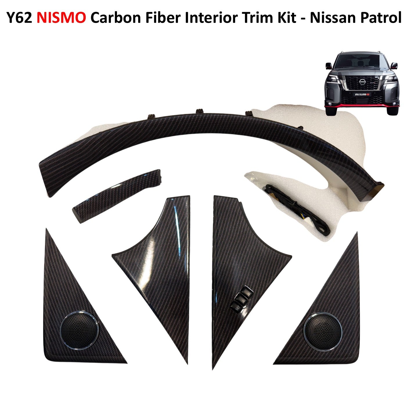 Y62 NISMO Carbon Fiber Interior Trim Kit - Nissan Patrol