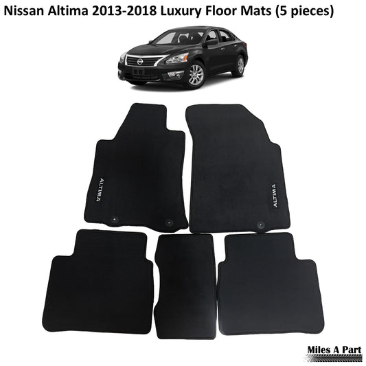 Nissan Altima 2013-2018 Luxury Black Floor Mats with Logo (5 pieces)