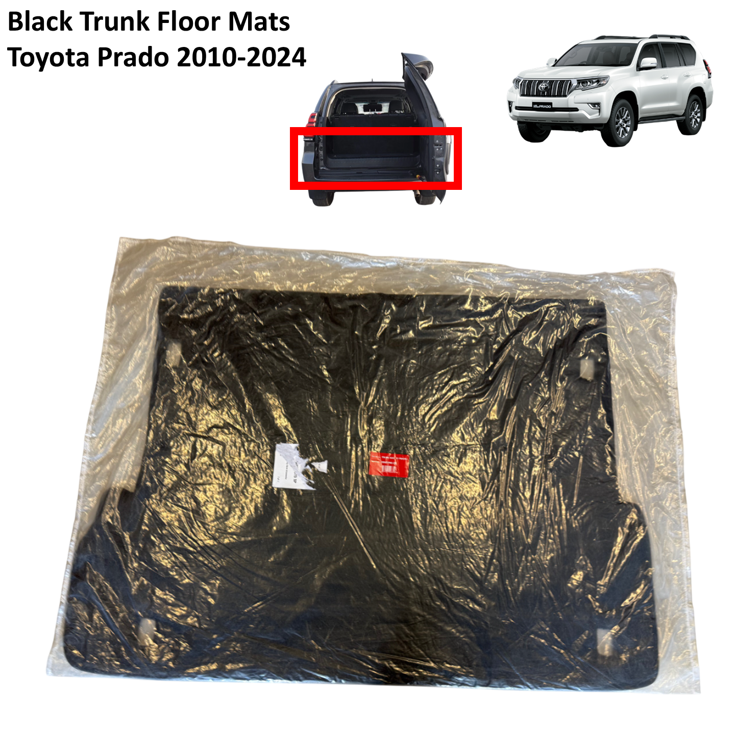 Black Rear Trunk Floor Mat - Toyota Prado