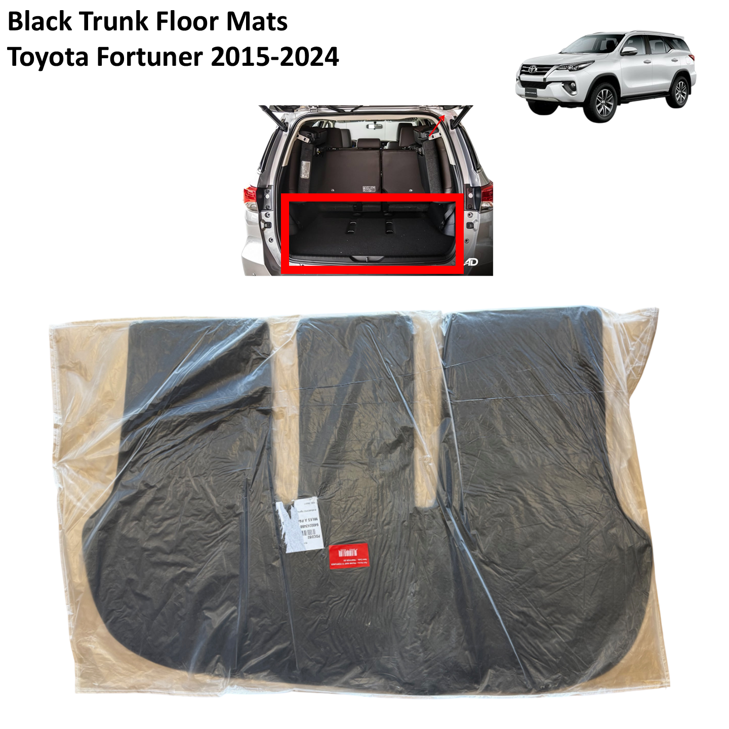 Black Rear Trunk Floor Mat - Toyota Fortuner