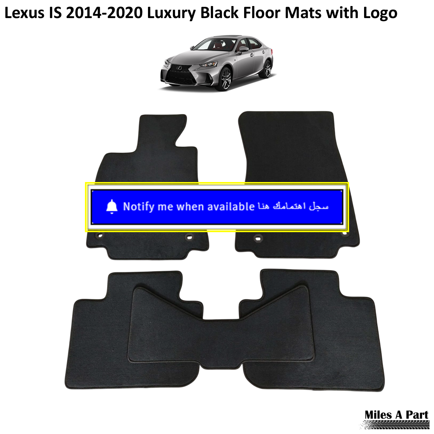 Lexus IS 2014-2020 Luxury Black Floor Mats with Logo