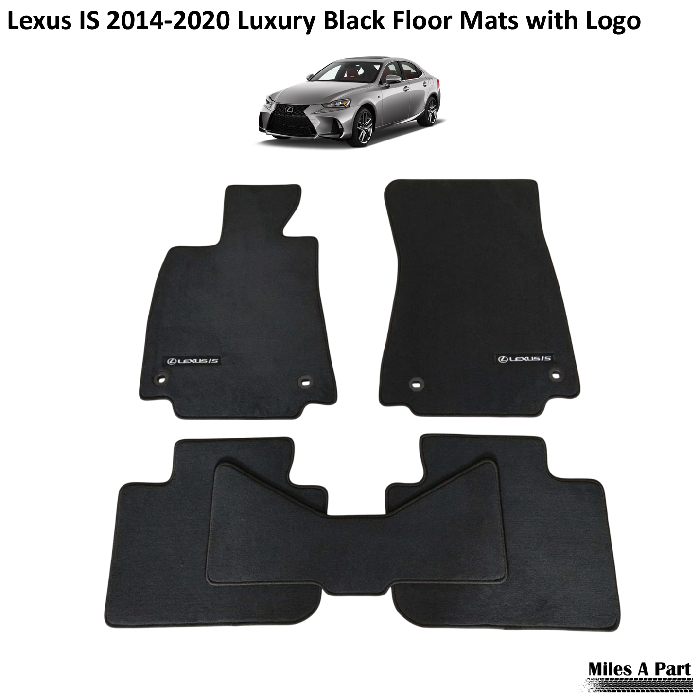 Lexus IS 2014-2020 Luxury Black Floor Mats with Logo