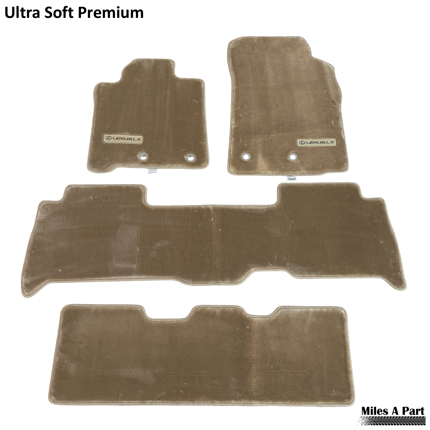 Lexus LX570 2013-2021 Ultra Soft Premium Beige Floor Mats with Logo