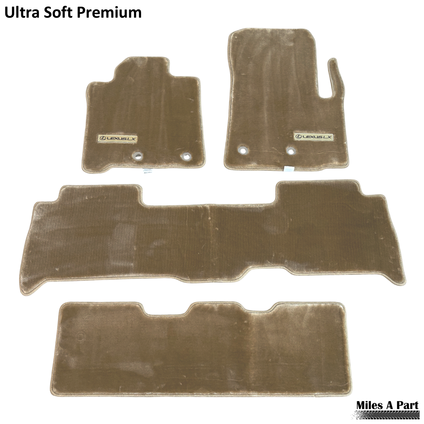 Lexus LX570 2013-2021 Ultra Soft Premium Beige Floor Mats with Logo