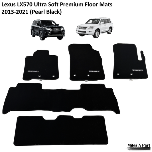 Lexus LX570 2013-2021 Ultra Soft Premium Black Floor Mats with Logo