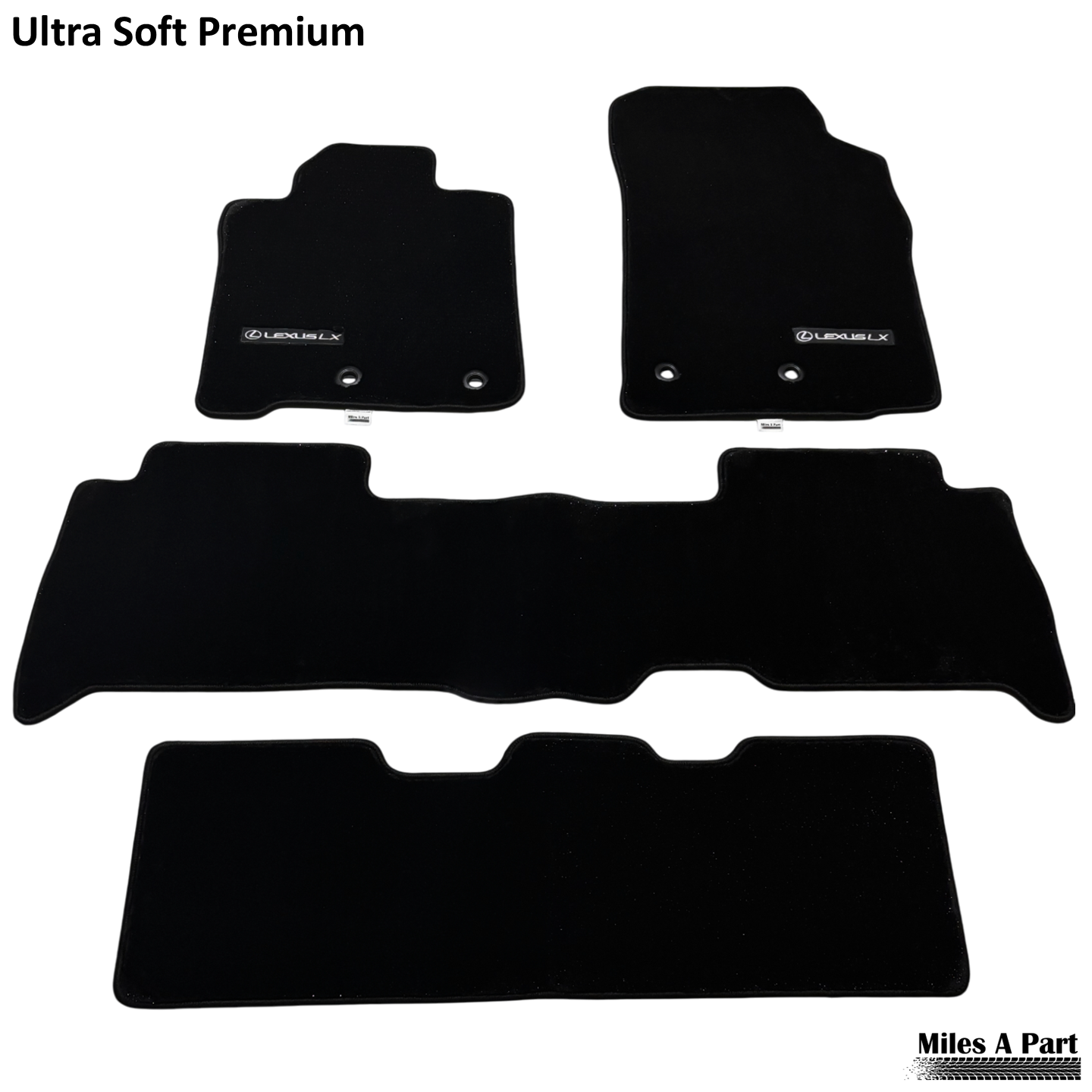 Lexus LX570 2013-2021 Ultra Soft Premium Black Floor Mats with Logo
