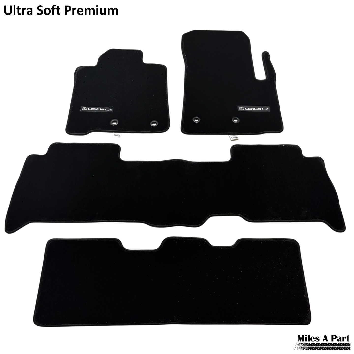 Lexus LX570 2013-2021 Ultra Soft Premium Black Floor Mats with Logo