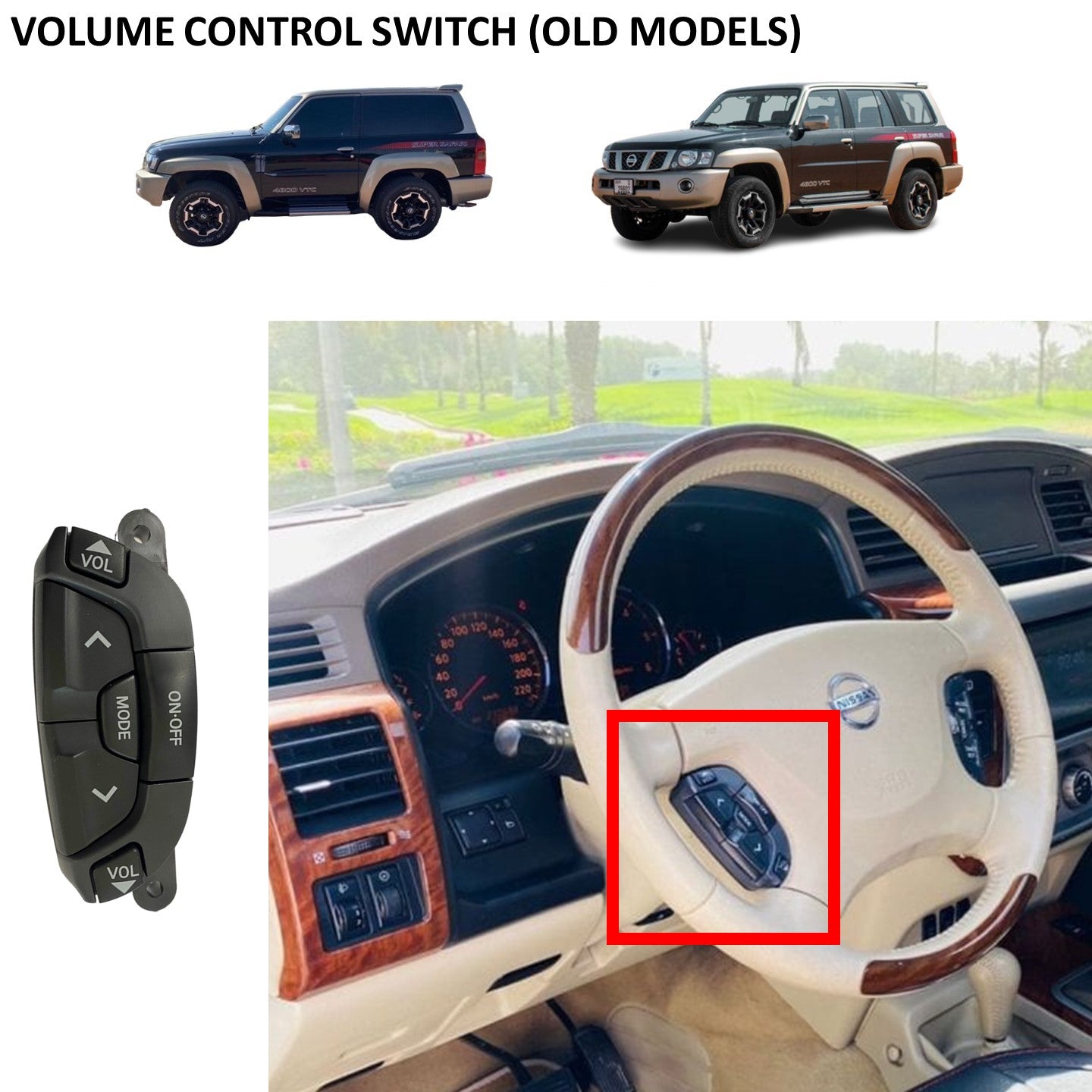 Steering Volume Audio Control Switch Nissan Patrol Y61 VTC GU (2009)