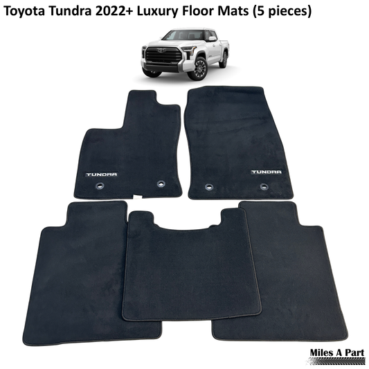 Toyota Tundra 2022+ Luxury Black Floor Mats with Logo (5 pieces)