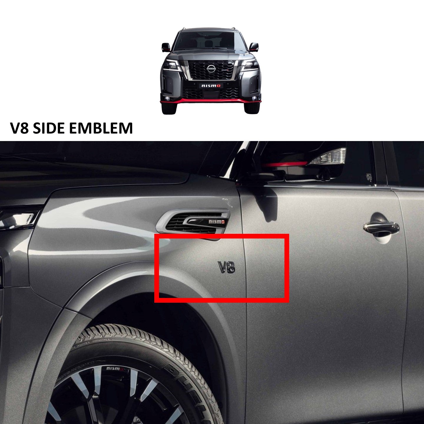 V8 Emblem Badge for Nissan Patrol Y62