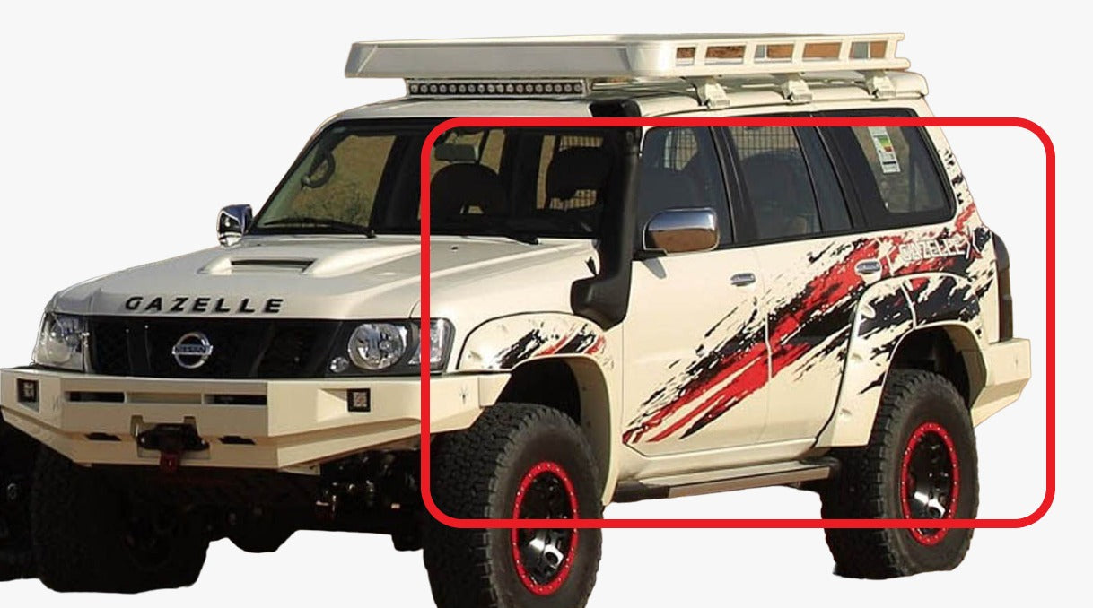 Gazelle X Side Stripe Stickers (Red/Black) Nissan Patrol Y61 VTC GU